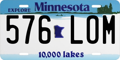 MN license plate 576LOM