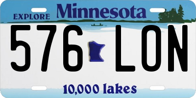 MN license plate 576LON
