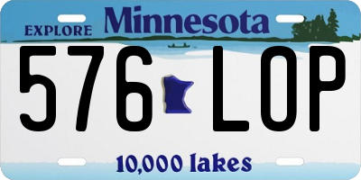 MN license plate 576LOP