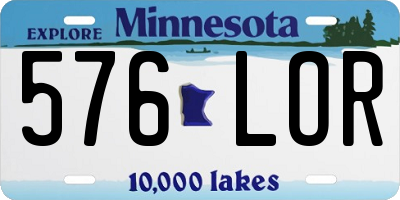 MN license plate 576LOR