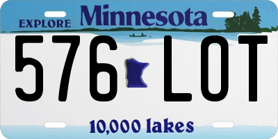 MN license plate 576LOT