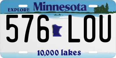 MN license plate 576LOU