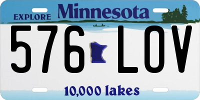 MN license plate 576LOV
