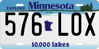 MN license plate 576LOX