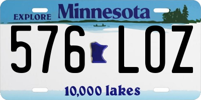 MN license plate 576LOZ