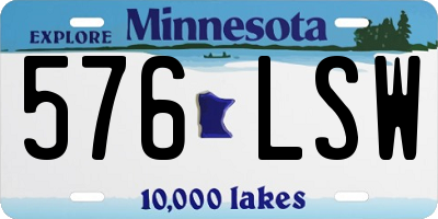 MN license plate 576LSW