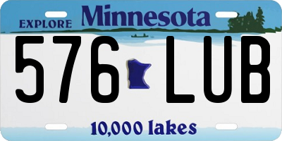 MN license plate 576LUB