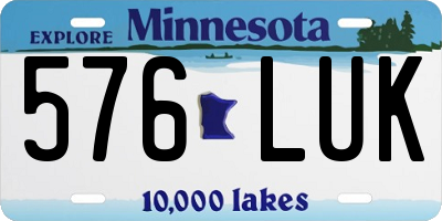 MN license plate 576LUK