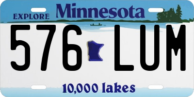 MN license plate 576LUM