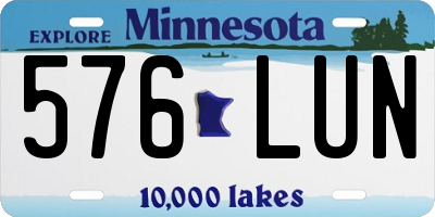 MN license plate 576LUN