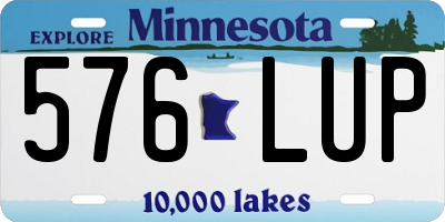 MN license plate 576LUP