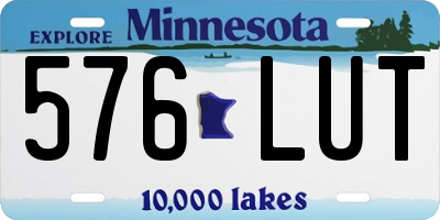 MN license plate 576LUT