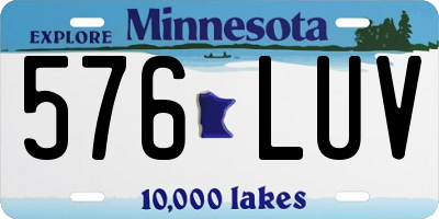 MN license plate 576LUV