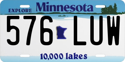 MN license plate 576LUW