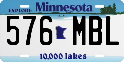 MN license plate 576MBL