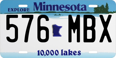MN license plate 576MBX