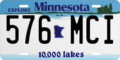 MN license plate 576MCI