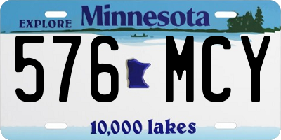MN license plate 576MCY