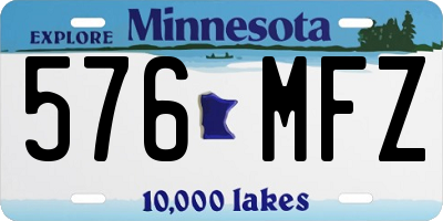 MN license plate 576MFZ