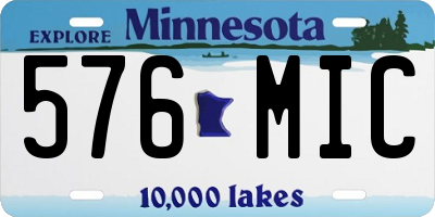 MN license plate 576MIC