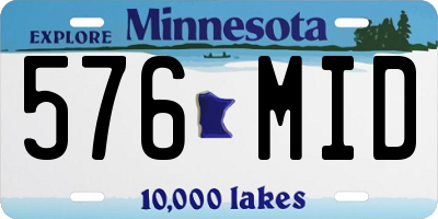 MN license plate 576MID