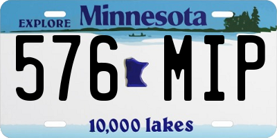 MN license plate 576MIP