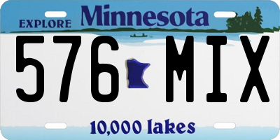 MN license plate 576MIX