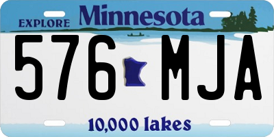 MN license plate 576MJA