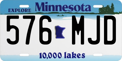 MN license plate 576MJD