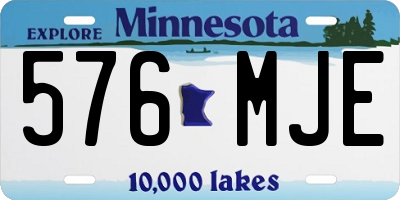 MN license plate 576MJE