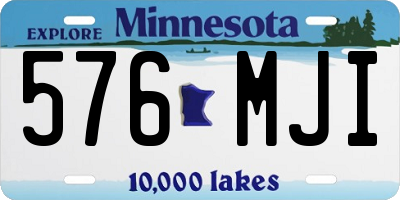 MN license plate 576MJI