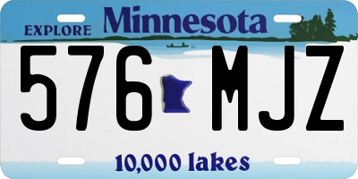 MN license plate 576MJZ