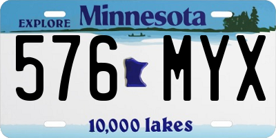 MN license plate 576MYX