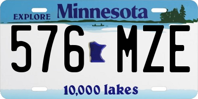 MN license plate 576MZE
