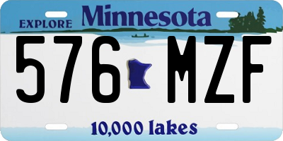 MN license plate 576MZF