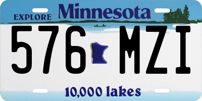 MN license plate 576MZI