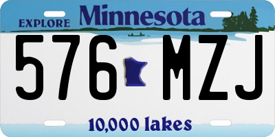 MN license plate 576MZJ