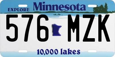 MN license plate 576MZK