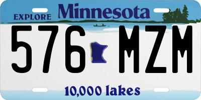 MN license plate 576MZM