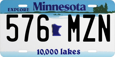MN license plate 576MZN