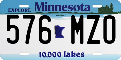 MN license plate 576MZO