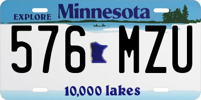 MN license plate 576MZU