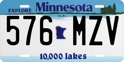 MN license plate 576MZV