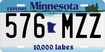 MN license plate 576MZZ
