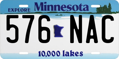 MN license plate 576NAC