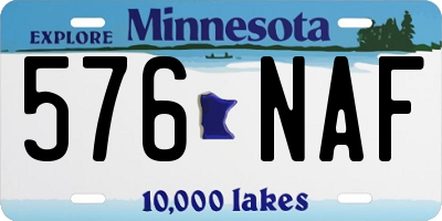MN license plate 576NAF