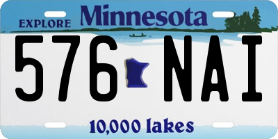 MN license plate 576NAI