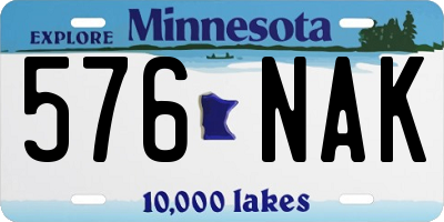 MN license plate 576NAK
