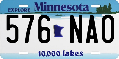 MN license plate 576NAO