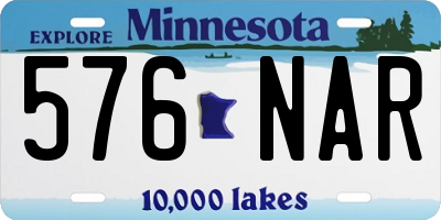 MN license plate 576NAR